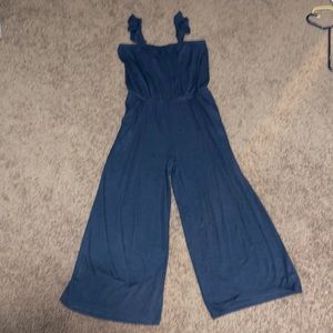 girls navy cropped jumpsuit